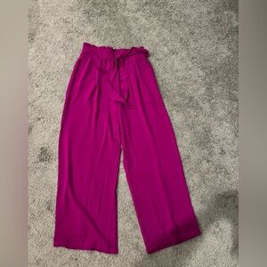 Wide leg tie waist pink/fascia pants